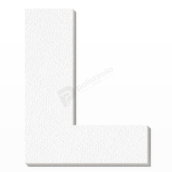 Lettera L in polistirolo - Arial - Bianco