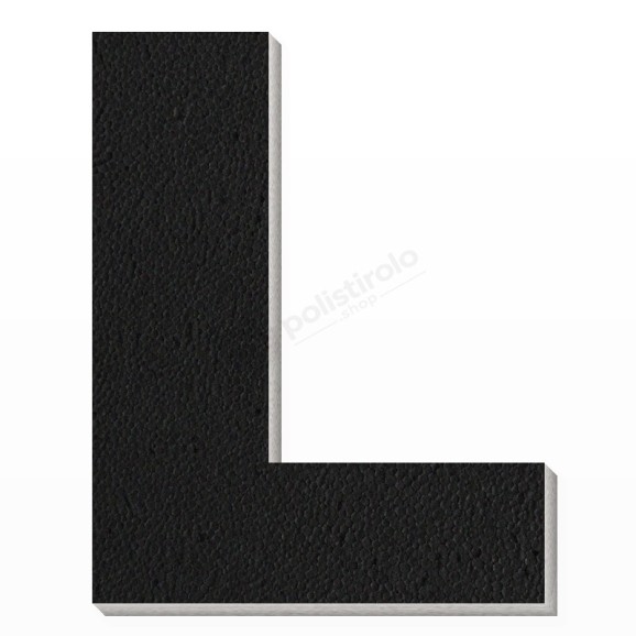 Lettera L in polistirolo - Arial - Nero