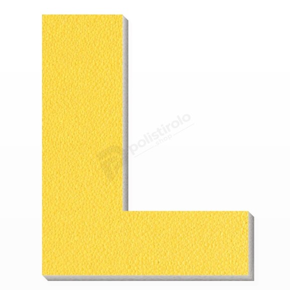 Lettera L in polistirolo - Arial - Giallo