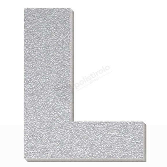 Lettera L in polistirolo - Arial - Argento