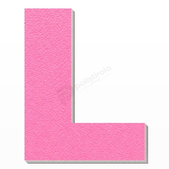 Lettera L in polistirolo - Arial - Rosa