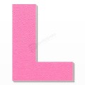 Lettera L in polistirolo - Arial - Rosa