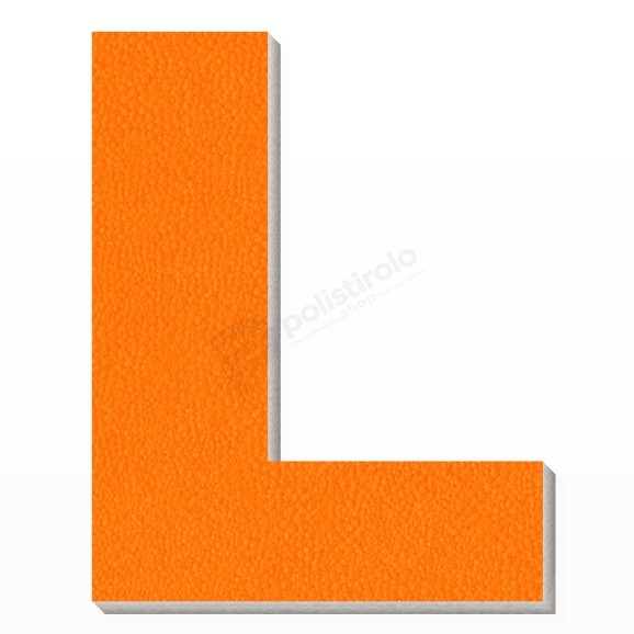 Lettera L in polistirolo - Arial - Arancione
