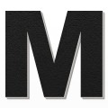 Lettera M in polistirolo - Arial - Nero