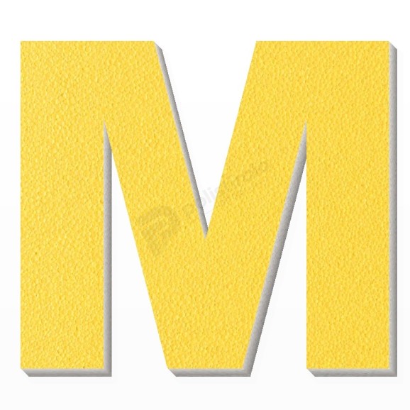 Lettera M in polistirolo - Arial - Giallo