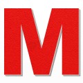 Lettera M in polistirolo - Arial - Rosso
