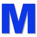 Lettera M in polistirolo - Arial - Blu