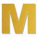 Lettera M in polistirolo - Arial - Oro