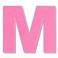 Lettera M in polistirolo - Arial - Rosa