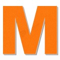 Lettera M in polistirolo - Arial - Arancione