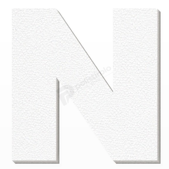 Lettera N in polistirolo - Arial - Bianco