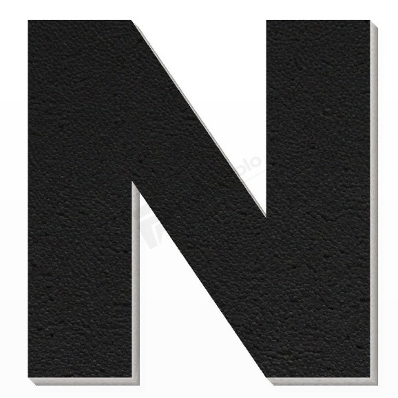 Lettera N in polistirolo - Arial - Nero