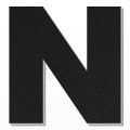 Lettera N in polistirolo - Arial - Nero