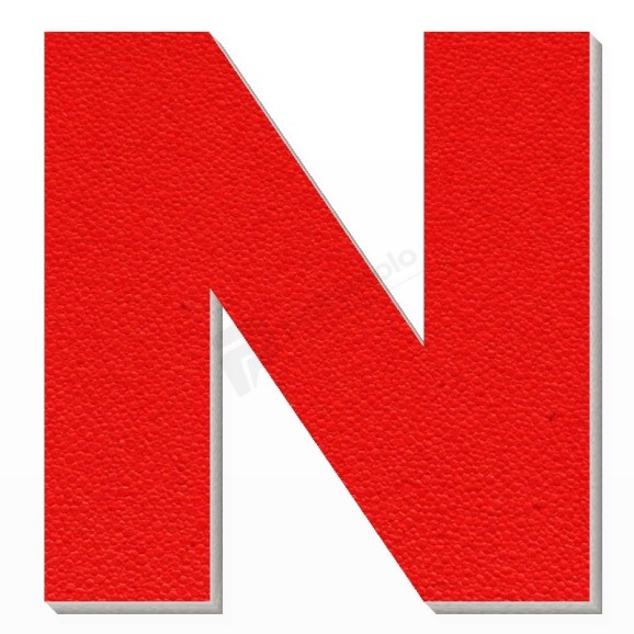 Lettera N in polistirolo - Arial - Rosso