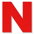 Lettera N in polistirolo - Arial - Rosso