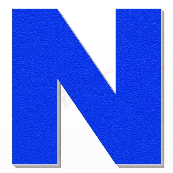Lettera N in polistirolo - Arial - Blu