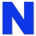 Lettera N in polistirolo - Arial - Blu