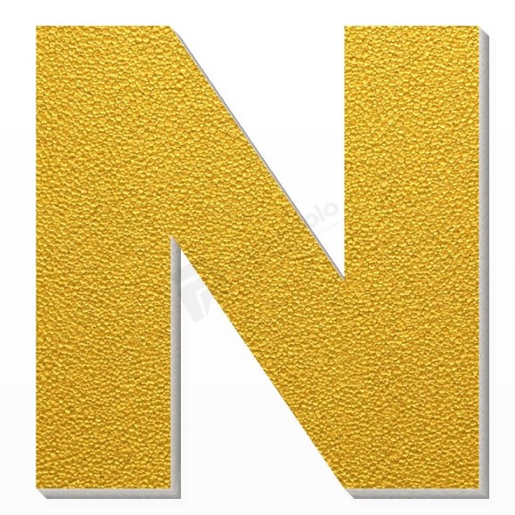 Lettera N in polistirolo - Arial - Oro