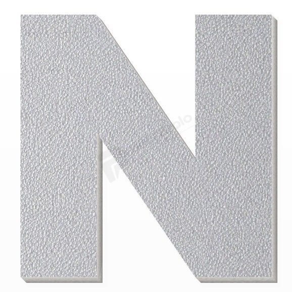 Lettera N in polistirolo - Arial - Argento