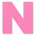 Lettera N in polistirolo - Arial - Rosa