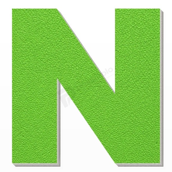 Lettera N in polistirolo - Arial - Verde