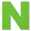 Lettera N in polistirolo - Arial - Verde
