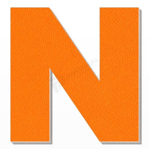 Lettera N in polistirolo - Arial - Arancione