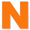 Lettera N in polistirolo - Arial - Arancione