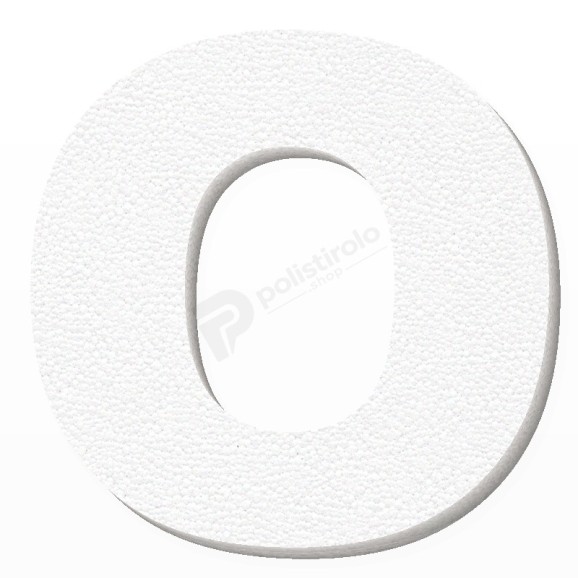 Lettera O in polistirolo - Arial - Bianco