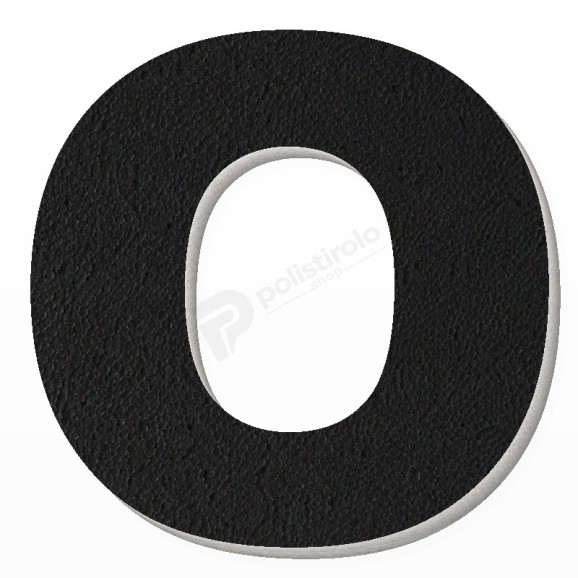 Lettera O in polistirolo - Arial - Nero