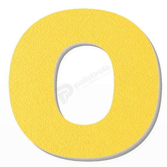 Lettera O in polistirolo - Arial - Giallo