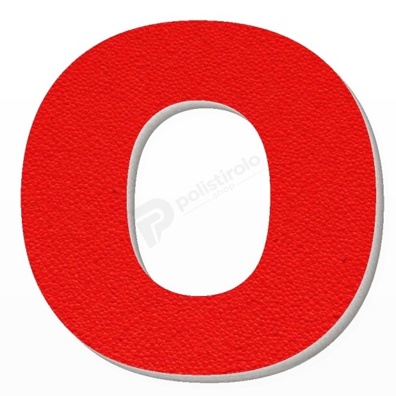 Lettera O in polistirolo - Arial - Rosso