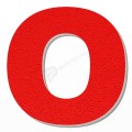Lettera O in polistirolo - Arial - Rosso