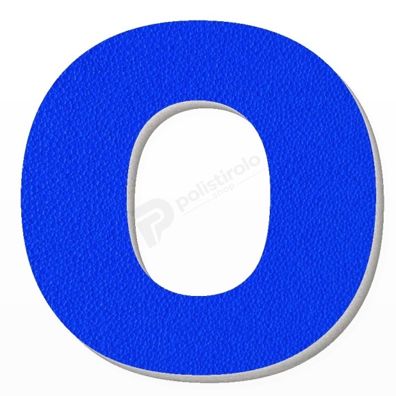 Lettera O in polistirolo - Arial - Blu