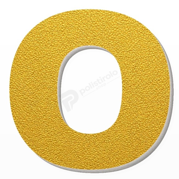 Lettera O in polistirolo - Arial - Oro