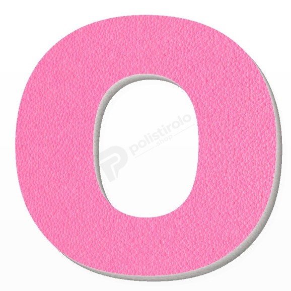 Lettera O in polistirolo - Arial - Rosa