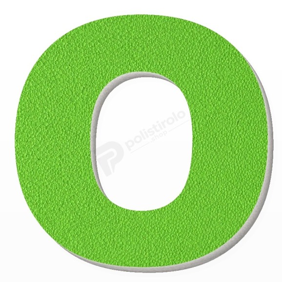 Lettera O in polistirolo - Arial - Verde