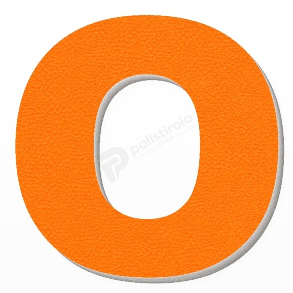 Lettera O in polistirolo - Arial - Arancione