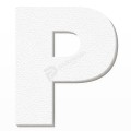 Lettera P in polistirolo - Arial - Bianco