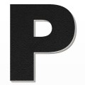 Lettera P in polistirolo - Arial - Nero