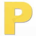 Lettera P in polistirolo - Arial - Giallo