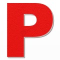Lettera P in polistirolo - Arial - Rosso