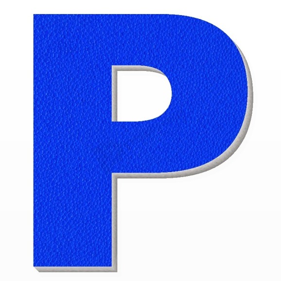 Lettera P in polistirolo - Arial - Blu