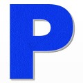 Lettera P in polistirolo - Arial - Blu