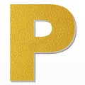Lettera P in polistirolo - Arial - Oro