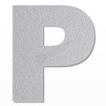 Lettera P in polistirolo - Arial - Argento