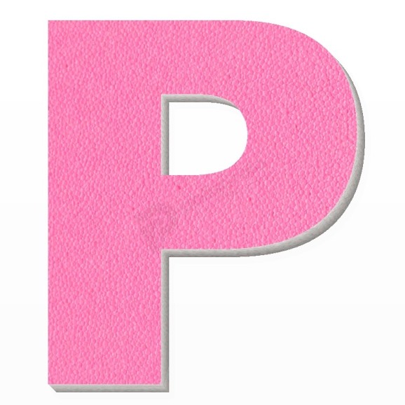 Lettera P in polistirolo - Arial - Rosa