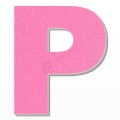 Lettera P in polistirolo - Arial - Rosa