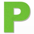 Lettera P in polistirolo - Arial - Verde