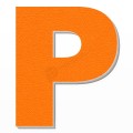 Lettera P in polistirolo - Arial - Arancione